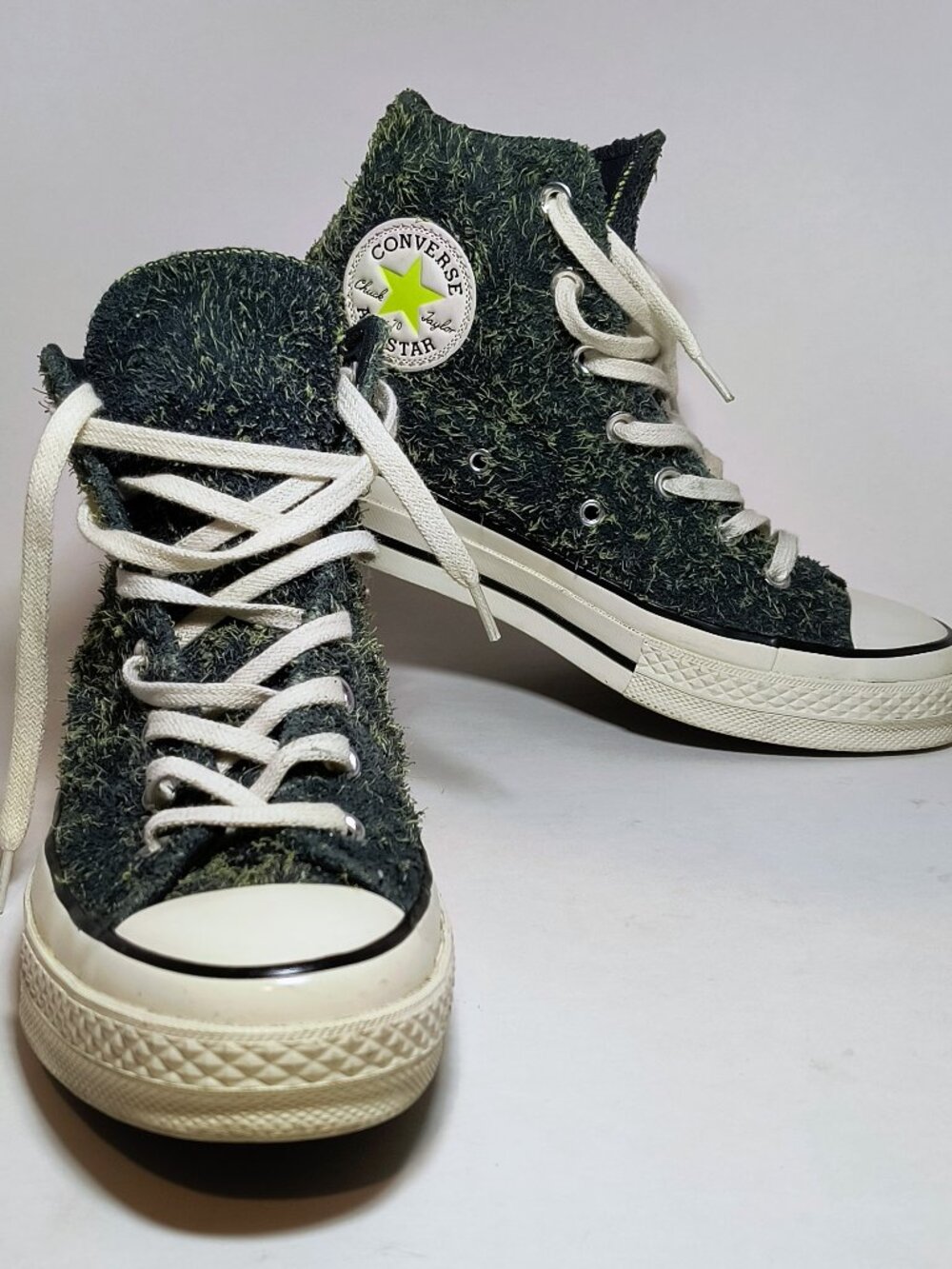 Converse Chuck 70 Fuzzy Hi Tops | Dark Green Neon | W 7.5 | M 5.5